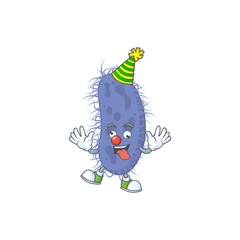 Amusing Clown salmonella typhi cartoon character mascot style