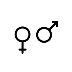 editable stroke gender symbols isolated on white