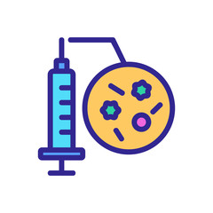 syringe with vaccine icon vector. syringe with vaccine sign. color symbol illustration