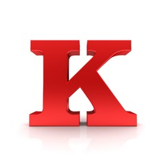 K letter red sign 3d capital letter