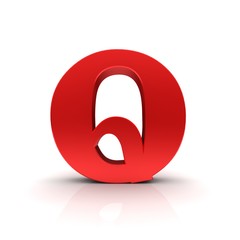 Q letter red sign 3d capital letter
