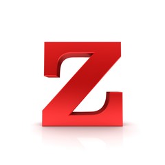Z letter red sign 3d
