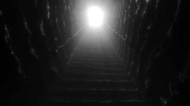 The light at the end of the tunnel. Loopable video.