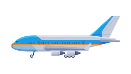 Aiplane Luxury Business Transportation, Side View, Government or Presidential Vehicle Flat Vector Illustration