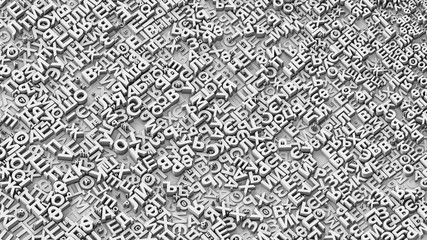 random set of russian letters, cyrillic alphabet. 3d illustration.