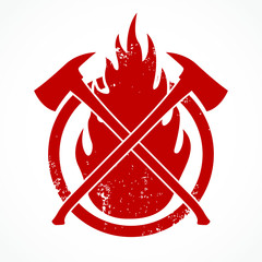 fireman axe symbol / vector illustration