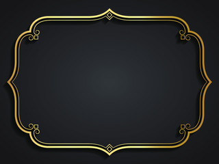 gold 3d frame with shadow / vector illustration