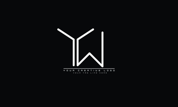 YW WY abstract vector logo monogram template