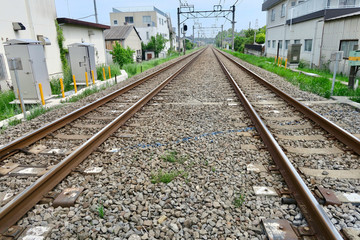 西武新宿線の線路（東村山市）