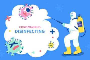 COVID-19 disinfection in flat style