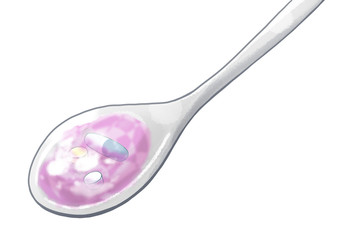 ゼリーで包んだ薬のイラスト2
