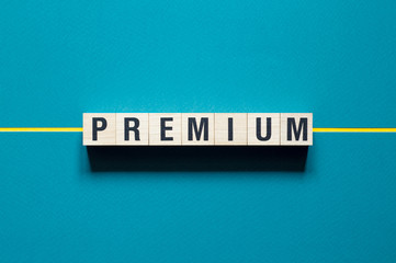 Premium word concept on cubes