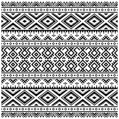 Aztec Ikat ethnic pattern vector in black and white color