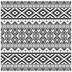 Aztec Ikat ethnic pattern vector in black and white color