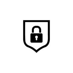 Lock shield icon isolated on white background