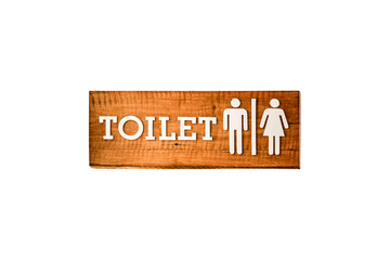 label toilet isolated on white background