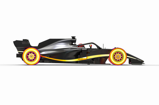 3D render image of  a race car representing car development 