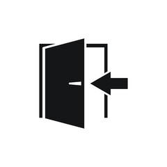 Door arrow icon design isolated on white background