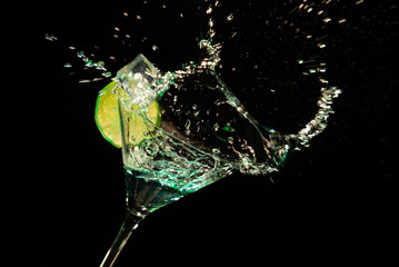 Refreshing drink served in a cocktail glass