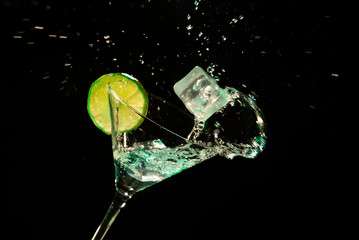 Refreshing drink served in a cocktail glass
