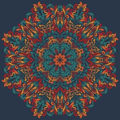 Retro boho floral pattern background