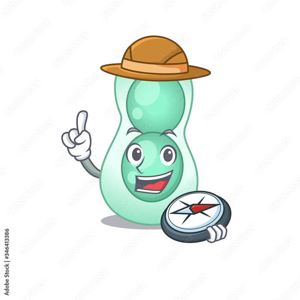 Canvas Prints mascot design concept of serratia marcescens explorer with a compass