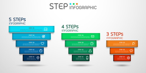 Data infographic element with steps,options,milestone,processes or workflow.Business data visualization.Creative pyramid shape infographic template for presentation,vector illustration.