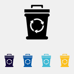 [glyph icon] [ recycle bin icon with black color]