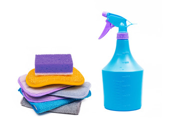 colorful domestic objects for cleaning