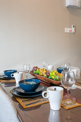 Fototapeta na wymiar a complete dining table setup