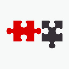 Business concept puzzles. Flat vector cartoon illustration.