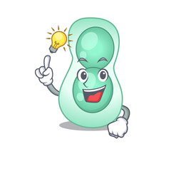 Mascot character design of serratia marcescens with has an idea smart gesture