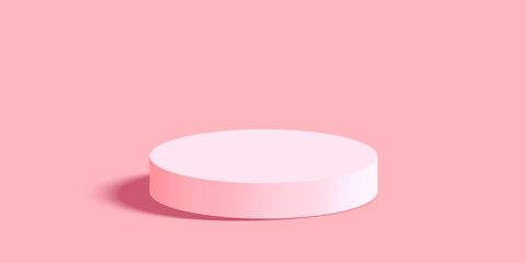 pink 3D podium or stand for product display with gradation shadow 