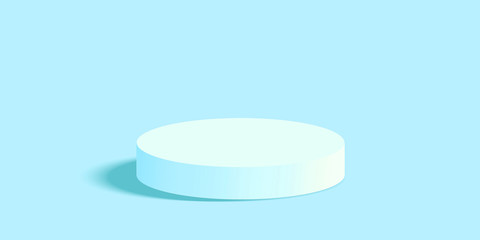 light blue 3D podium or stand for product display with shadow 