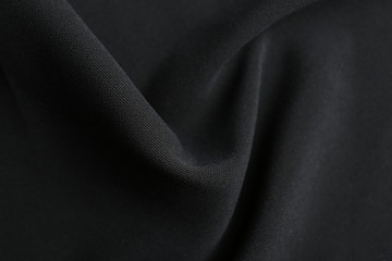 Texture of beautiful black fabric as background, closeup