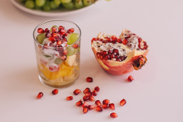 fruit dessert in a glass, proper nutrition
