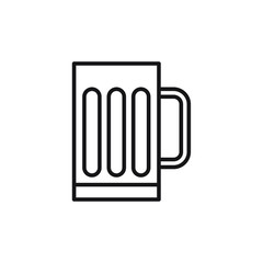 Glass mug icon clour vector