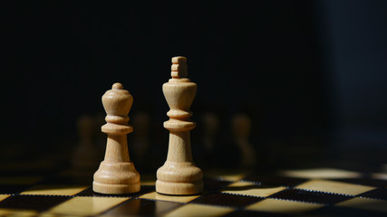 chess pieces on the Board the Queen is not on her own square