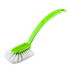 green dish cleaning brush with long handle