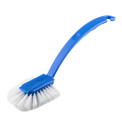 blue dish cleaning brush with long handle