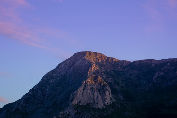 sunset in the basque mountains, Spain