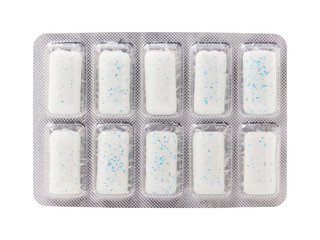 Chewing gums tablet pack isolated on white