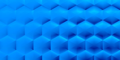 Blue abstract background with hexagonal elements