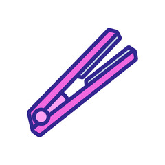hair straightener with protective nozzles icon vector. hair straightener with protective nozzles sign. color symbol illustration
