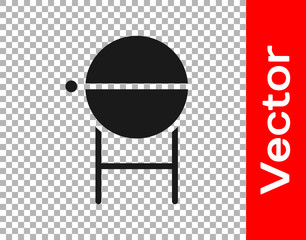 Black Barbecue grill icon isolated on transparent background. BBQ grill party. Vector Illustration