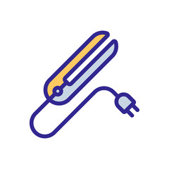 electric hair tongs icon vector. electric hair tongs sign. color symbol illustration