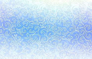Winter curls abstract textured background. Transparent twirls pattern.