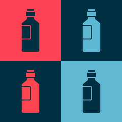 Pop art Bottle of water icon isolated on color background. Soda aqua drink sign. Vector Illustration