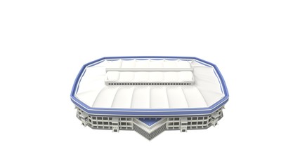 3D rendering of a stadium soccer football building structure isolated