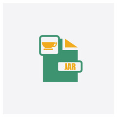 Jar concept 2 colored icon. Isolated orange and green Jar vector symbol design. Can be used for web and mobile UI/UX